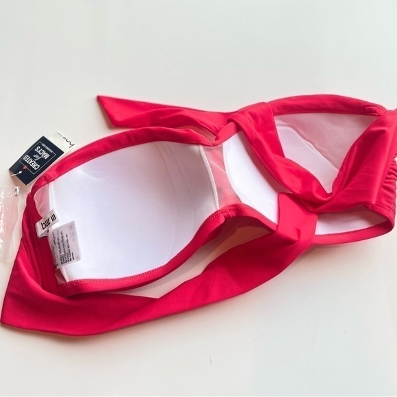 BAR III Twist Bandeau Bikini Top, swimsuit  In Paradise Pink size  L New - Picture 11 of 14